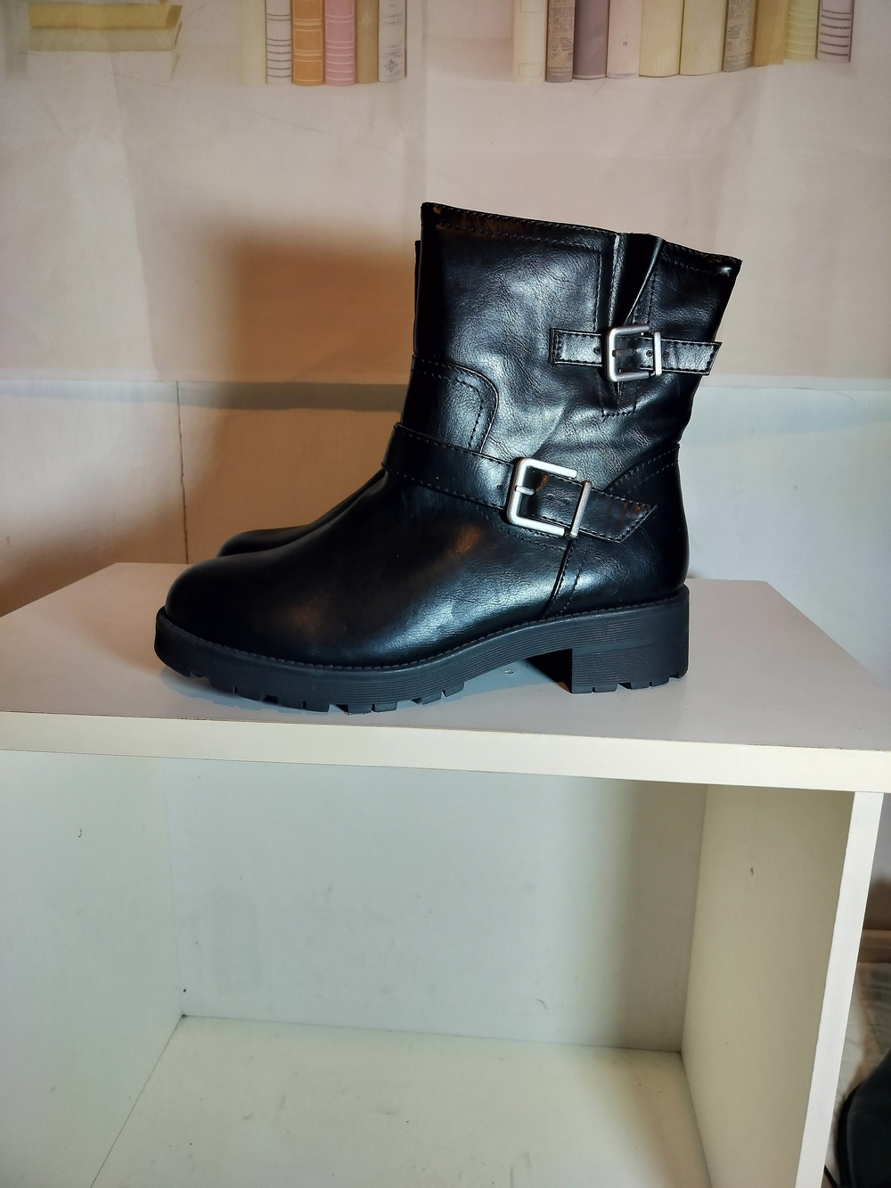Arizona Jean Company Black Lace-Up Buckle Ankle Boots